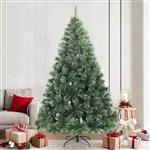 vidaXL Kunst Kerstboom met Geveerde Takken, Sneeuw Bedekt Groen 210 cm