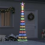 vidaXL LED Kerstboom met 290 LED Multikleur 70 x 70 x 250 cm Metaal