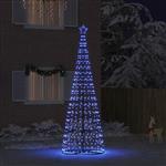 vidaXL LED Kerstboom met 800 LED met grondpennen Blauw 400 cm IJzer