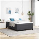 vidaXL Bedframe Donkergrijs 140 x 190 cm Katoenen stof