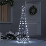 vidaXL LED Kerstboom met 390 LED met grondpennen Koudwit 250 cm IJzer
