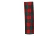 Decostof Tafelloper Tartan rood-groen grote blokken polyester Dessin C  200cm x 14.5cm