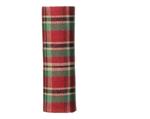 Decostof Tafelloper Tartan rood-groen streep ruit polyester Dessin B  200cm x 14.5cm
