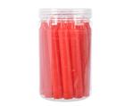 Kaarsen wax Korte dunnere dinner kaarsen metallic Rood dia 1.3cm x H.10.5cm / koker 22 stuks