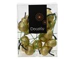 Kunstappeltjes en peertjes goud glitter set 18 stuks