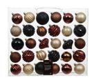 Kerstballen en ornamenten 7 cm Opaal Bruin Zwart onbreekbaar doos 30 stuks