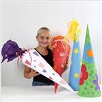 Kegels, karton 68*20 cm set van 5