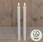 LEDkaars 3D Flame Candle Wit Anna's Collection D 2,5 H 23 cm 2 stuks