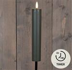 LED Fakkel Solar Olijf Anna's Collection met timer 21x4 cm op 76 cm steker per stuk