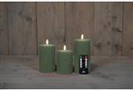 LEDkaars 3D Flame Wax Candle Rustiek Jade Groen Anna's Collection met afstandsbediening 7,5x10/12,5/