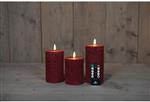 LEDkaars 3D Flame Wax Candle Rustiek Bordeaux Anna's Collection met afstandsbediening 7,5x10/12,5/15