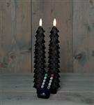 LEDkaars 3D Flame Candle Rustiek Zwart Kerstboom Anna's Collection met afstandsbediening D 2,5 H 23 