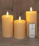 LEDkaars 3D Flame Wax Candle Rustiek Vanille Anna's Collection met afstandsbediening 7,5x10/12,5/15 