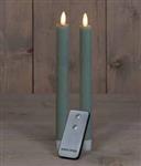 LEDkaars 3D Flame Candle Rustiek Jade Groen Anna's Collection met afstandsbediening D 2,5 H 23 cm 2 