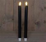 LEDkaars 3D Flame Candle Zwart Anna's Collection D 2,5 H 25 cm 2 stuks
