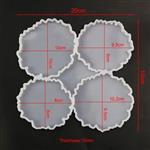 Siliconenmal Set 4 onderzetters glazen bloemvorm Epoxy resin 16 cm per set
