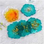 Siliconenmal Onderzetter glazen bloemvorm Epoxy resin 16 cm per stuk