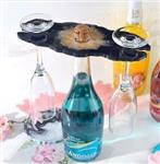 Siliconenmal Wijnrek voor fles en 2 glazen Epoxy resin 16 cm per stuk