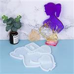 Siliconenmal Fotolijstje met standaard Baby buik hartje Epoxy resin 16 cm per stuk