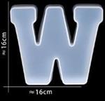 Siliconenmal Letter W voor Epoxy resin, zeep en kaarsen 16 cm per stuk