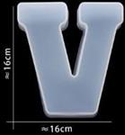 Siliconenmal Letter V voor Epoxy resin, zeep en kaarsen 16 cm per stuk