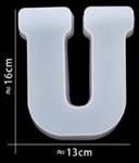 Siliconenmal Letter U voor Epoxy resin, zeep en kaarsen 16 cm per stuk