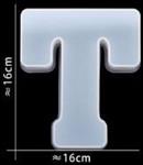 Siliconenmal Letter T voor Epoxy resin, zeep en kaarsen 16 cm per stuk