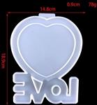 Siliconenmal Fotolijstje Hart Love Epoxy resin 16 cm per stuk