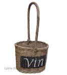 Landelijke flessenmand van riet