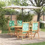 vidaXL Tuin Eetset 5 pcs Bladpatroon Massief acaciahout