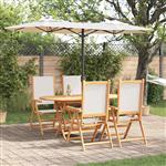 vidaXL Tuin Eetset 5 pcs Crèmewit Massief acaciahout
