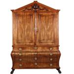 Antieke kast / Hollands, Louis Seize kabinet ca. 1780 in blond mahonie met 13 laden [No.570332)