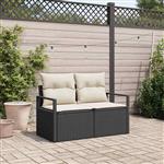 vidaXL Tuinbank met kussen met opslag 120 x 62 x 69 cm poly rattan