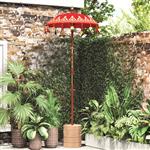 vidaXL Balinese Parasol Rood (90-100) x 260 cm Katoen en massief hout