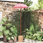 vidaXL Balinese Parasol Roze (90-100) x 260 cm Katoen en massief hout