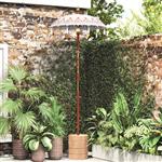 vidaXL Balinese Parasol Crème 100 x 100 x 260 cm Katoen en Hout