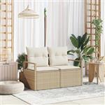 vidaXL Tuinbank met kussen met opslag 120 x 62 x 69 cm poly rattan