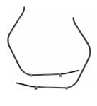 Sierbeugel set glans zwart  L/R voor knieschild Zwart Vespa-look-a-like