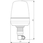 LED Zwaailamp Amber R65 met Flexi DIN montagevoet 12/24V | S07ZL003.1