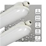 LED TL armatuur compleet koelwit 4000K - 40W 6400 lumen - 150cm IP65 waterdicht IK08 - 2 stuks