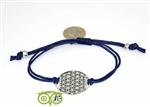 Armbandje: Flower of Life aan koordje (donkerblauw)