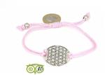 Armbandje: Flower of Life aan koordje (roze)