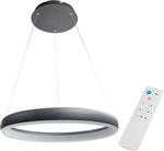 Smart LED Hanglamp ring 60 cm - Bedienbaar met afstandsbediening en app - White & Color - Zwart