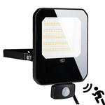 LED Schijnwerper 50W met Sensor - 6000 lumen - Koelwit 4000K - PIR Bewegingssensor - IP65 - Zwart
