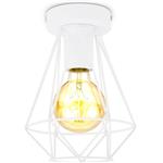 B.K.Licht - Decoratieve witte plafondlamp - Metaal - Industrieel - Draad - Ø16.5cm - Met E27 fitting