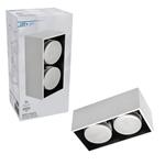 LED's Light Cube LED Plafondlamp - 2 lichtpunten - Draaibaar licht - Staal - 20 x 8 cm - Wit