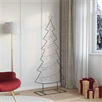 vidaXL Metalen kerstboom met standaard Zwart 180 cm Staal
