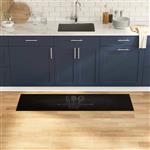 vidaXL Keuken Vloerkleed Zwart 150 x 45 cm Fluweel