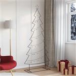vidaXL Metalen kerstboom met standaard Zwart 210 cm Staal