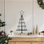 vidaXL Kerst Cone Boom met standaard Zwart 60 cm Staal